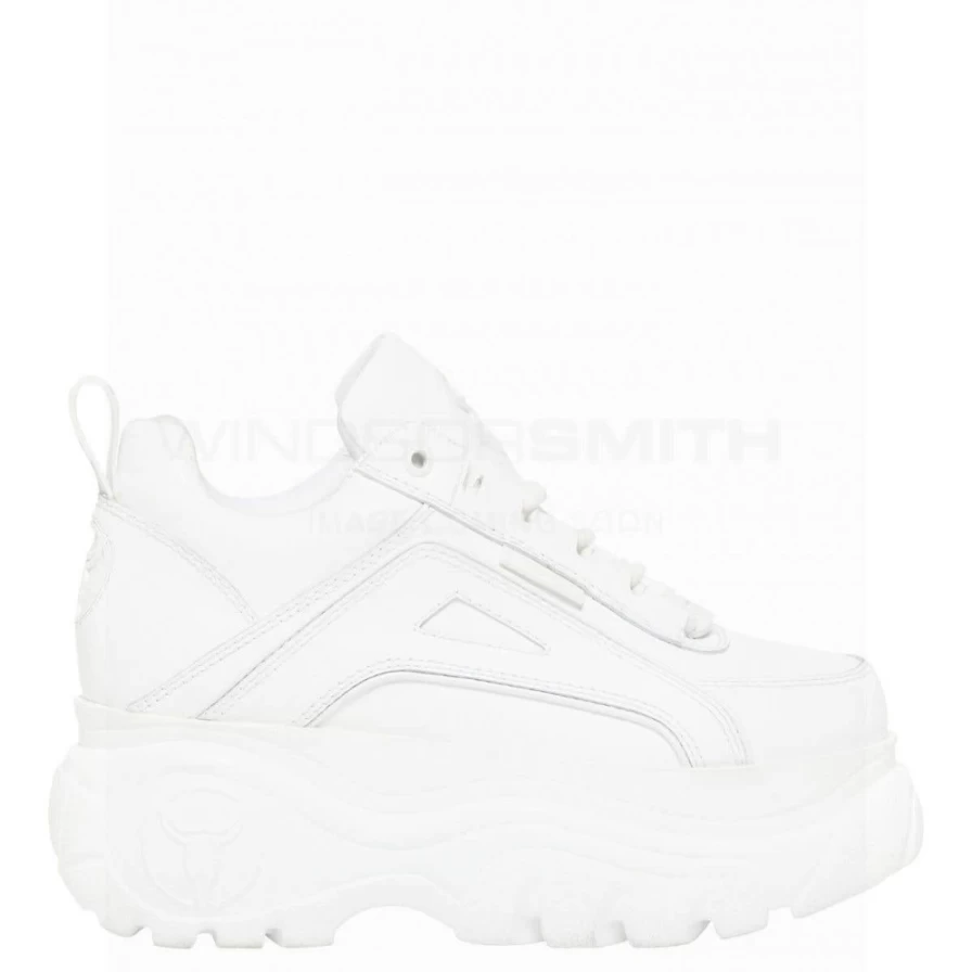 WindsorSmith Women's Blk Leather Lupe White Leather Shoes