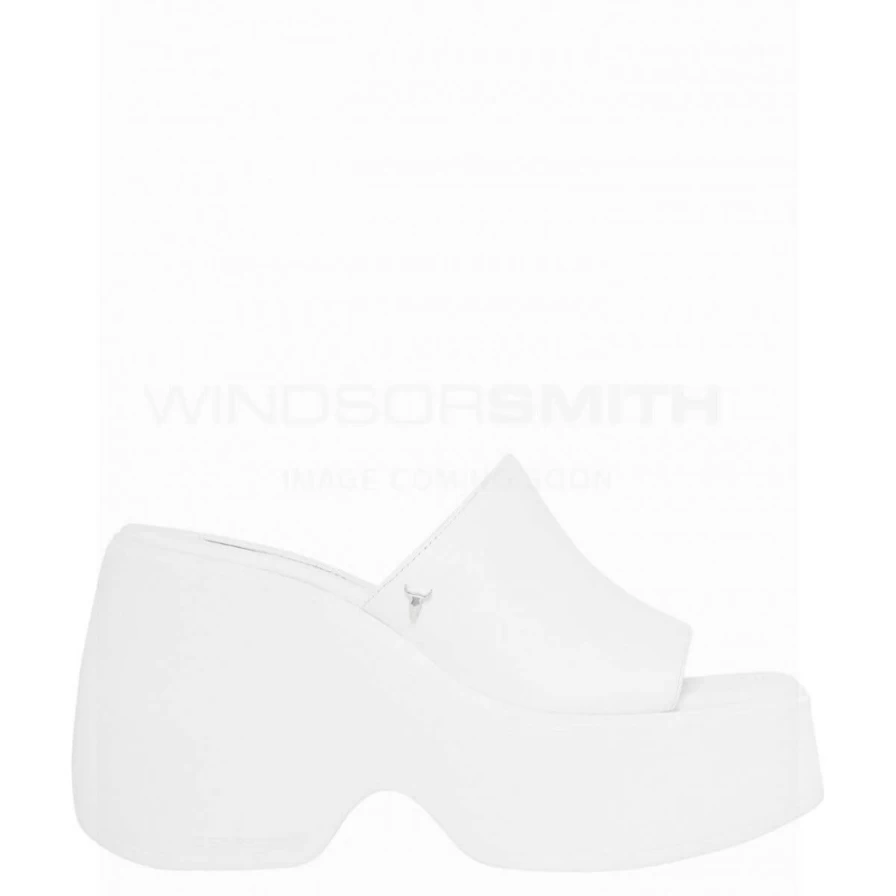 WindsorSmith Women's Black Leather Sweetie Platform Sandals