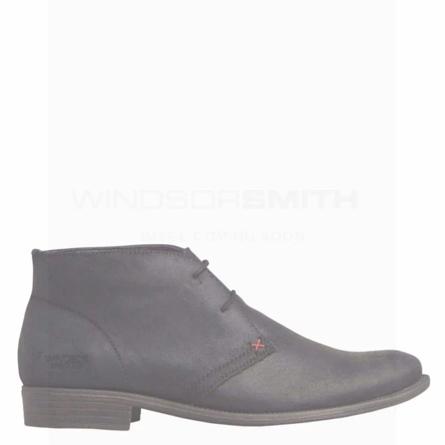 WindsorSmith Men's Harvard Black Oil Suede Shoes - Blk Oil Sde Casual Loafers