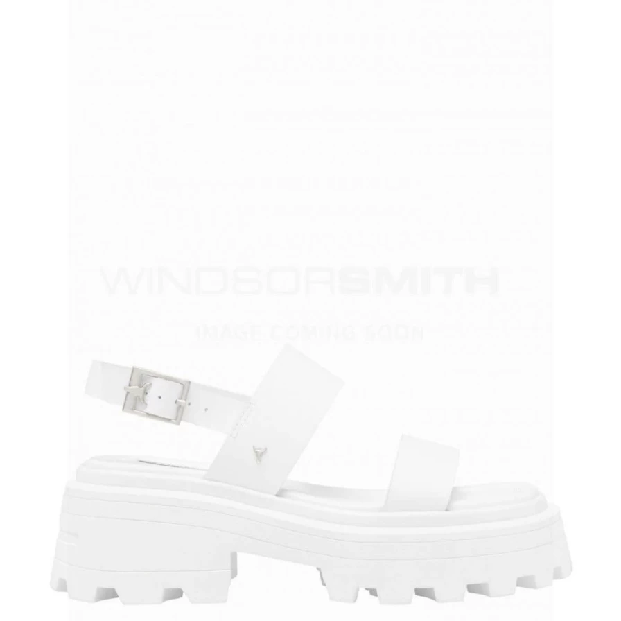 WindsorSmith Women's Revival White Leather Shoes – Classic White Leather Sneakers for Women