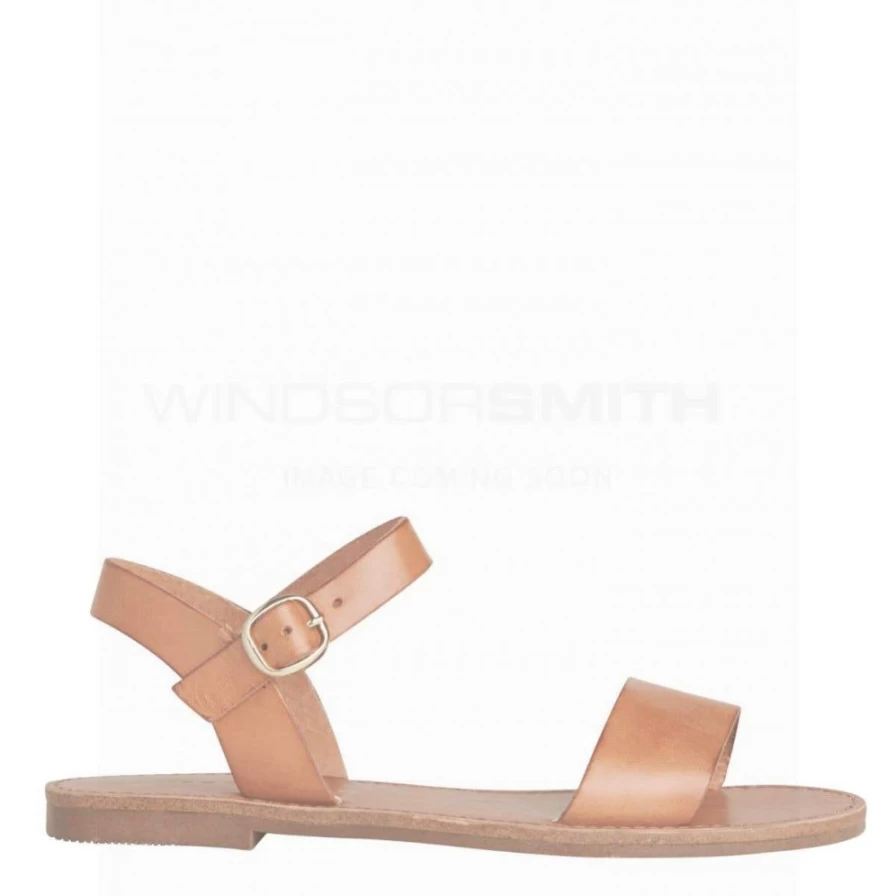 Women's Windsor Smith Bondi Tan Leather Sneakers in Black