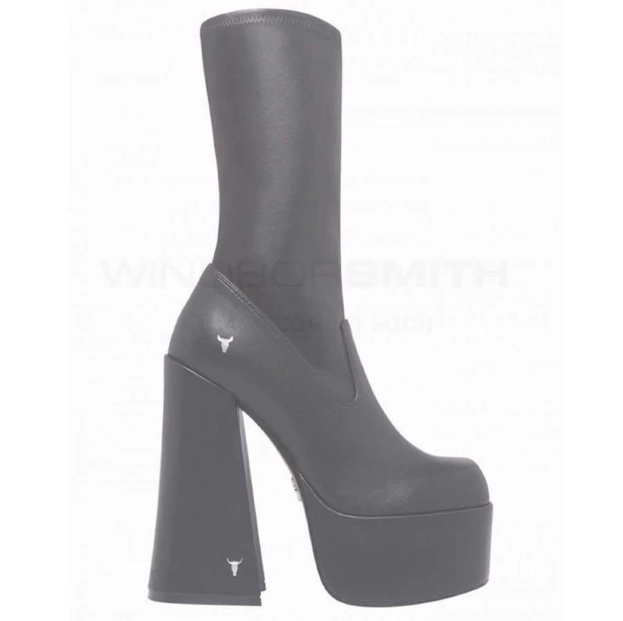 "Windsor Smith Women's Black Stretch PU Saviour Fashion Shoes"