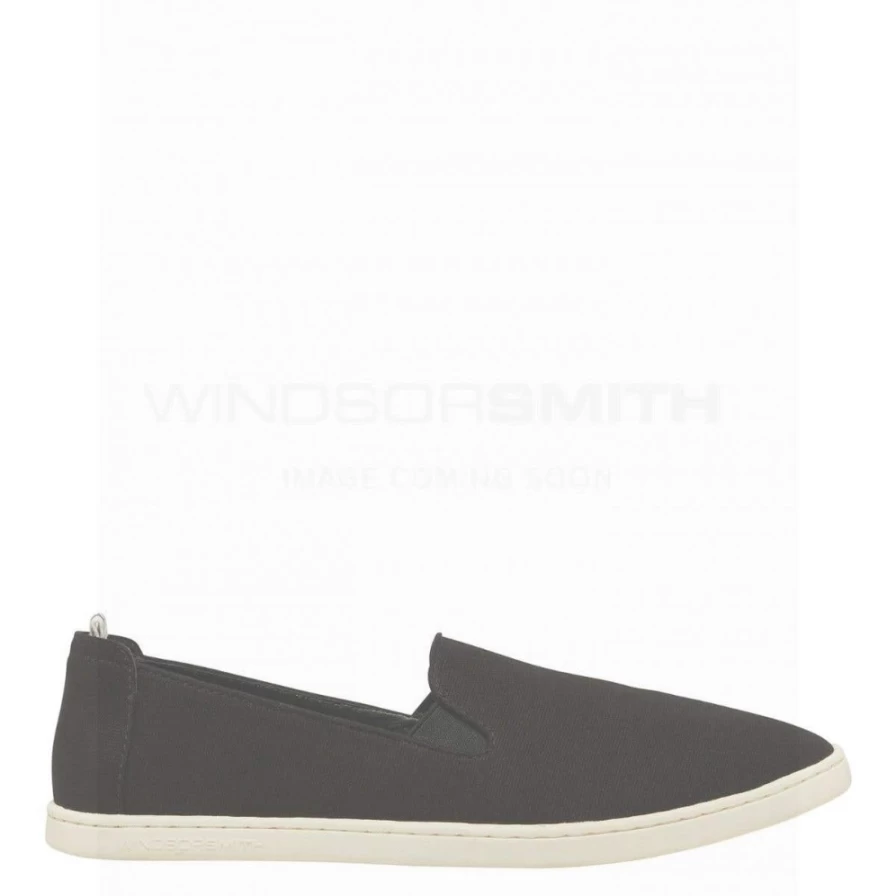 WindsorSmith Shane Men's Black Canvas & Off White Casual Shoes