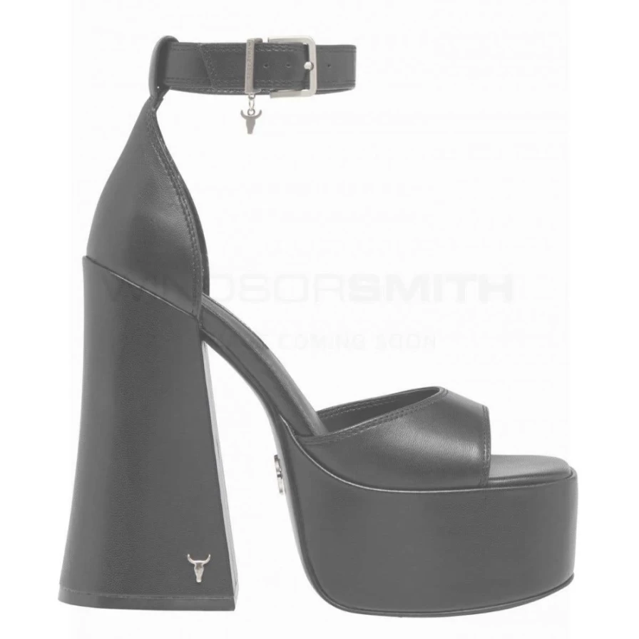 WindsorSmith Women's Black Leather Shoes - Aware Black Leather Style