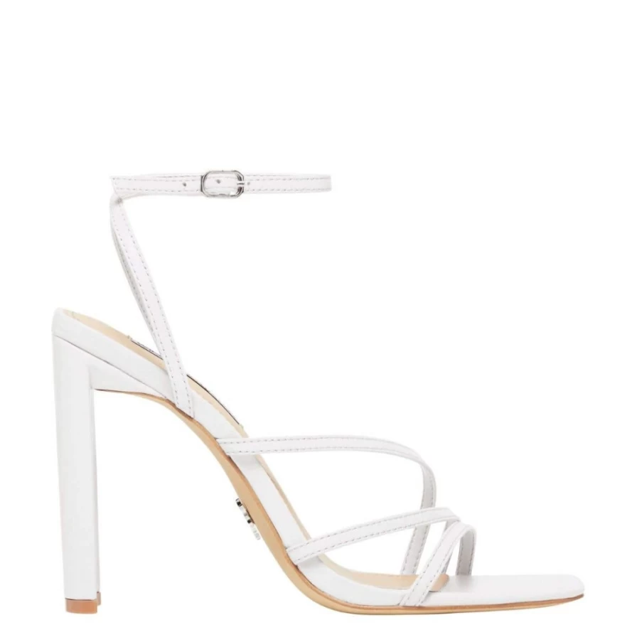WindsorSmith Women's Black Leather Venus White Heel Shoes