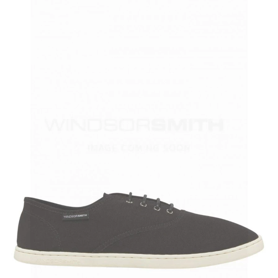 WindsorSmith Men's Navy Canvas & White Leather Sneakers - Stanley Black Canvas Style