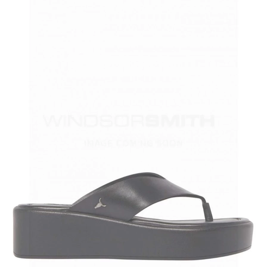 WindsorSmith Women's Sinful Black Leather Sandals - Blk Leather Strappy Heels