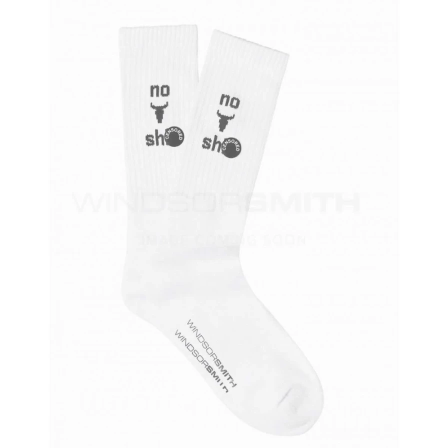WindsorSmith Men's White Novelty Socks - No Bullsh*T Funny Socks for Men