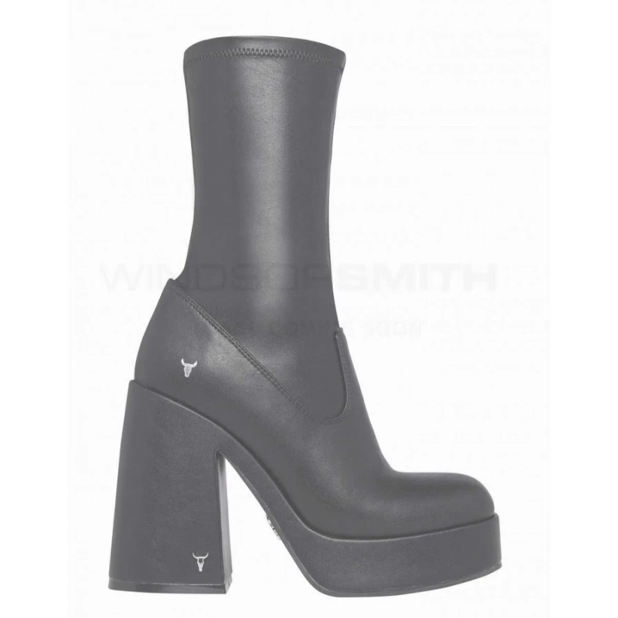 "WindsorSmith Women's Black Stretch PU Hidden Sock Boots"