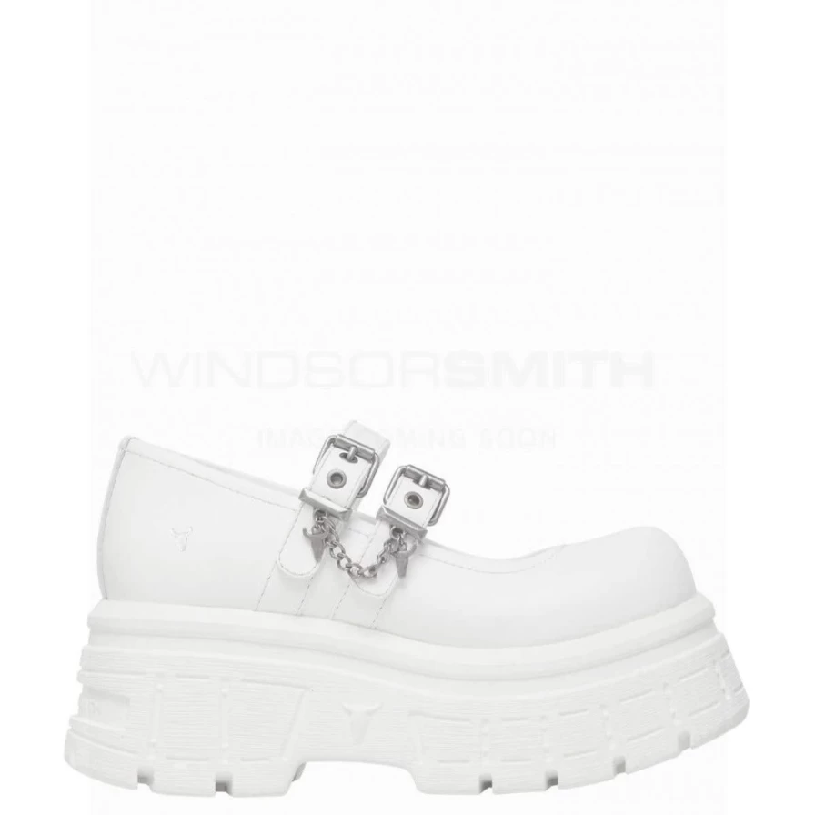 WindsorSmith Women's White Leather Scary Boots