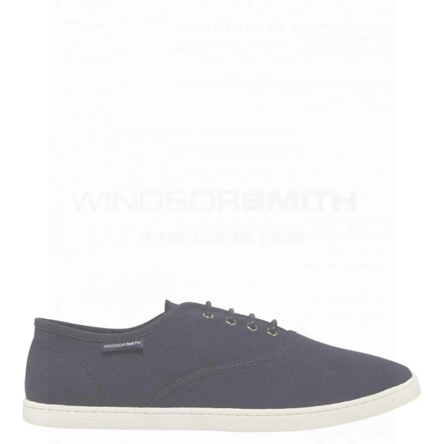 WindsorSmith Men's Navy Canvas & White Leather Sneakers - Stanley Collection
