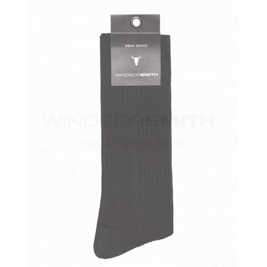 WindsorSmith Men's True Rib Dress Socks - Black Formal Socks for Business & Office Wear