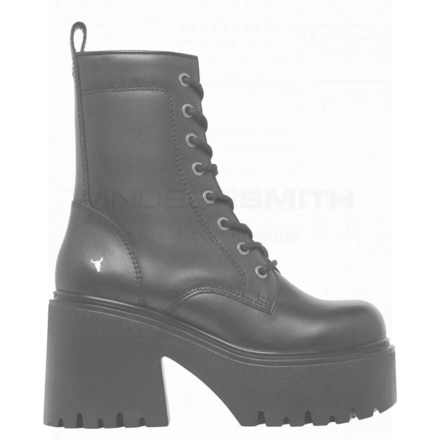 "WindsorSmith Women's Black Leather Shoes – Totally Black Leather Style"