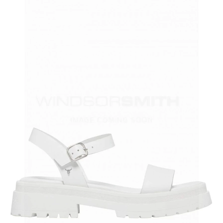 WindsorSmith Women's White Leather Linger Sandals