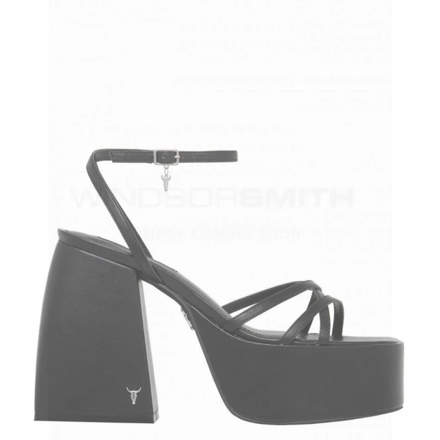 WindsorSmith Women's Black Leather Heels - Heaven Black Leather Heel