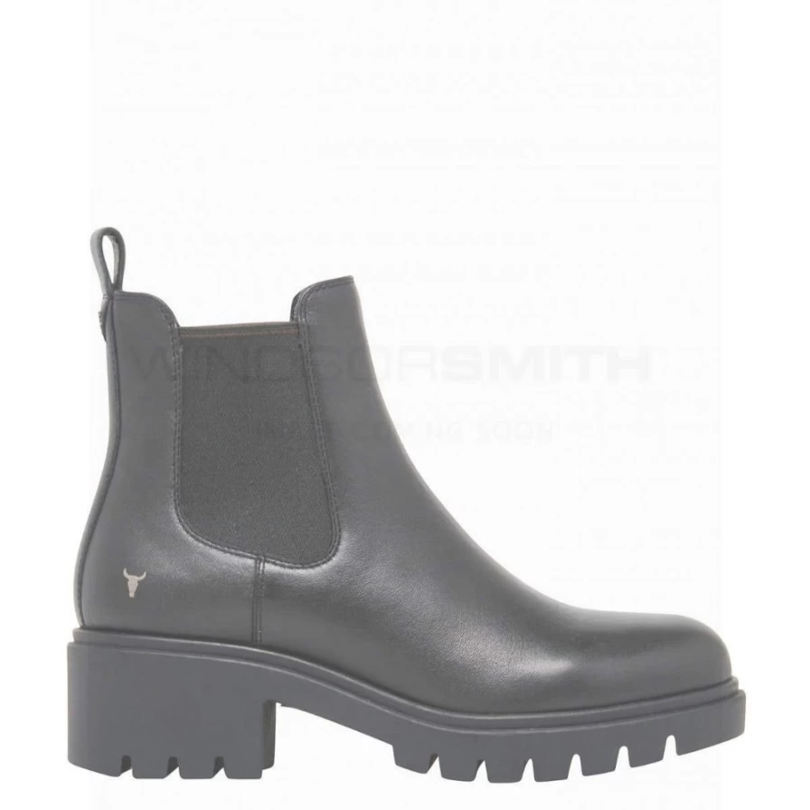 Windsor Smith Women's Obsess Black Leather Boots - Blk Leather Ankle Booties for Women