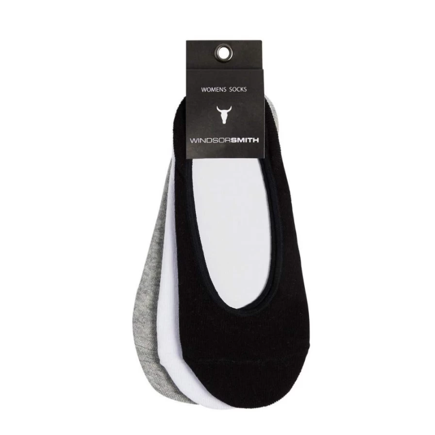 Women's Multi Color Invisible Socks 3-Pack by Windsor Smith