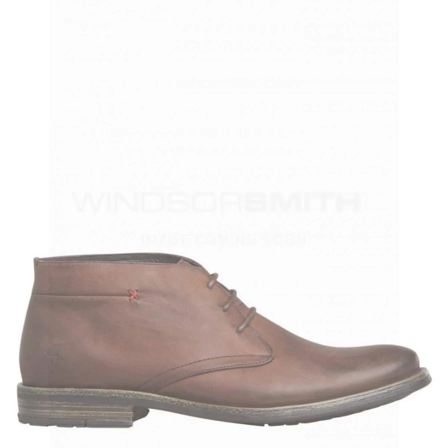 WindsorSmith Men's Hobb Brown Leather Boots in Black Leather
