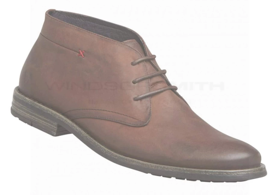 WindsorSmith Men's Hobb Brown Leather Boots in Black Leather