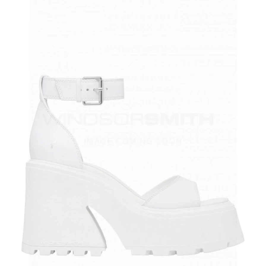 WindsorSmith Women's Black Leather Sandals - Flaws White Leather Style