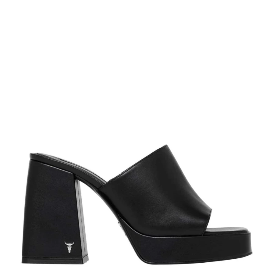 Windsor Smith Women's Closer Black Leather Heels - Blk Leather Elegant Heeled Shoes
