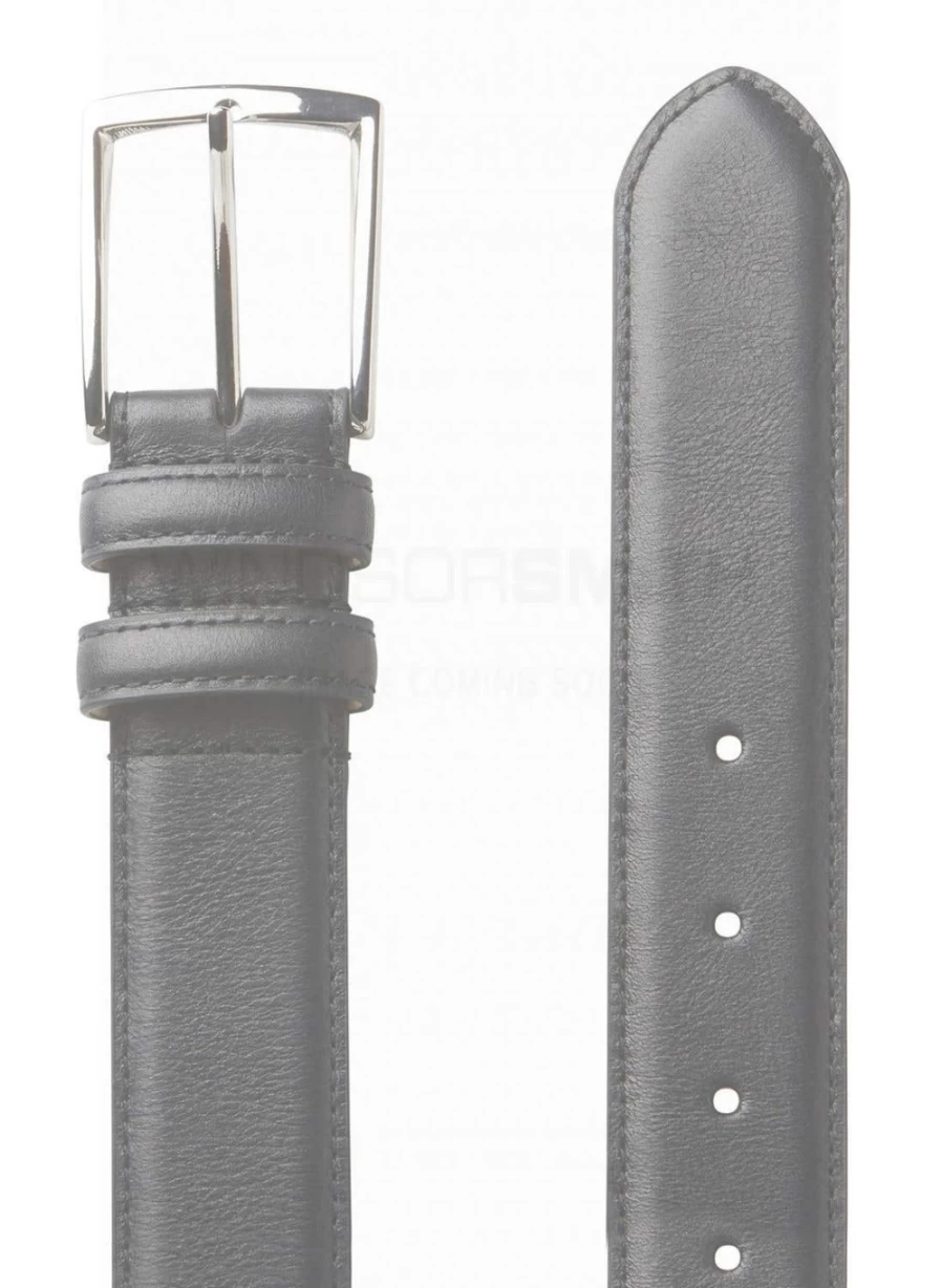WindsorSmith Men's Black Leather Dress Belt for Formal Wear