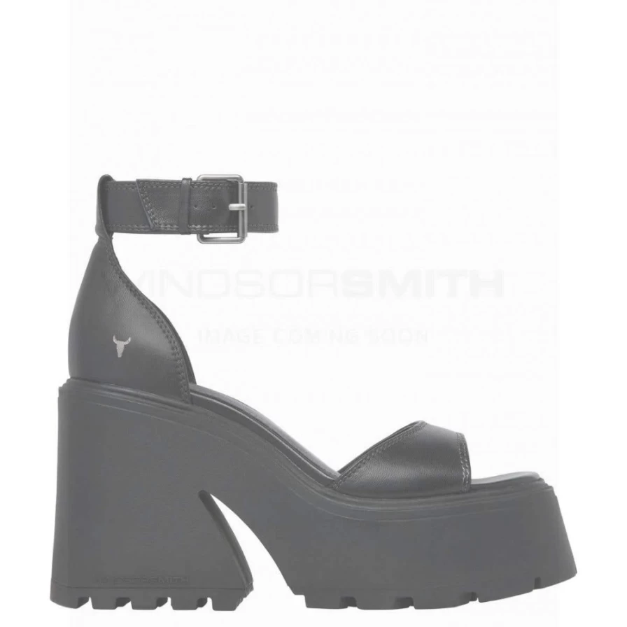 WindsorSmith Women's Black Leather Sandals - Flaws Design