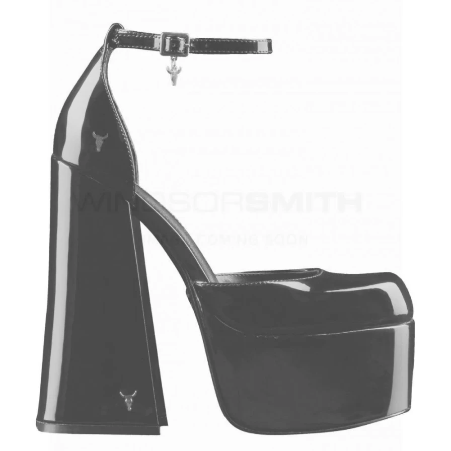 WindsorSmith Women's Diamonds Black Patent Leather Shoes