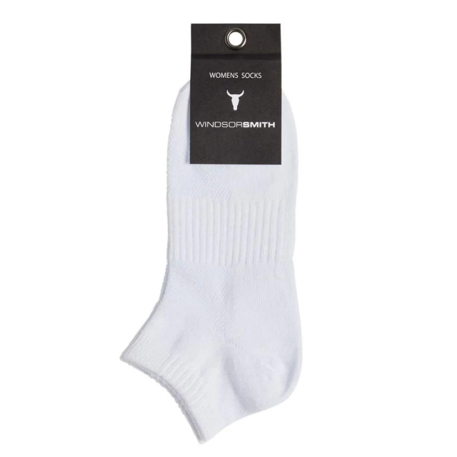 WindsorSmith Women's White Low Cut Socks - Breathable Comfort Ankle Socks