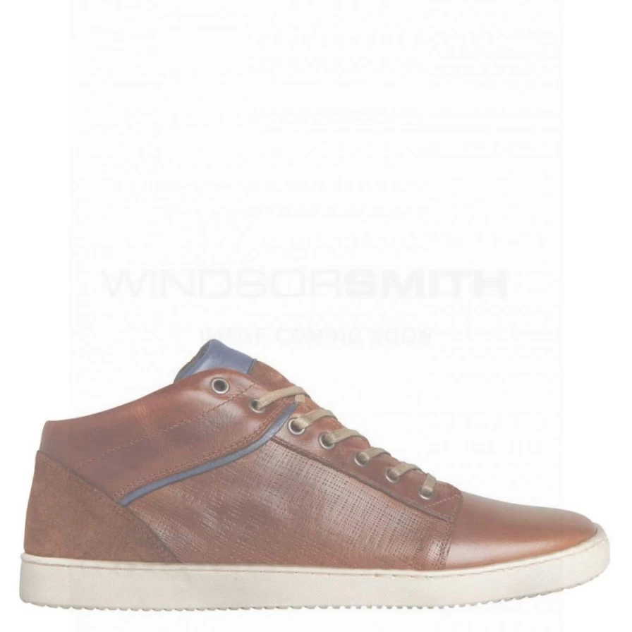 WindsorSmith Men's Grey Leather Treckker Tan Boots
