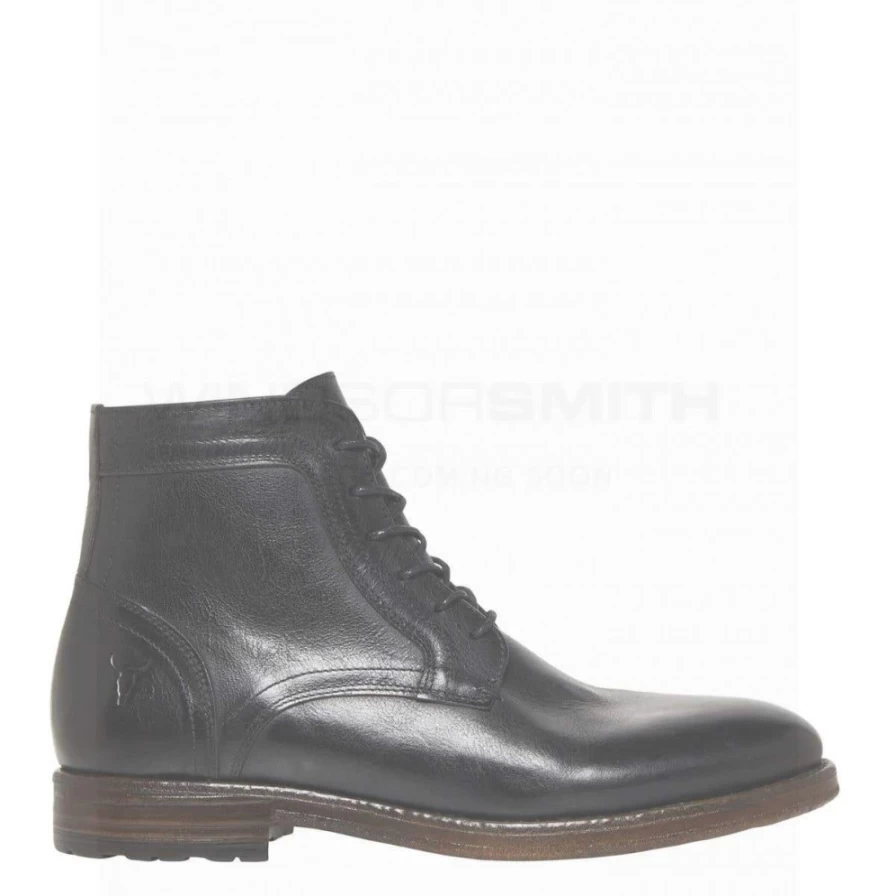WindsorSmith Men's Harvey Black Leather Boots - Blk Leather