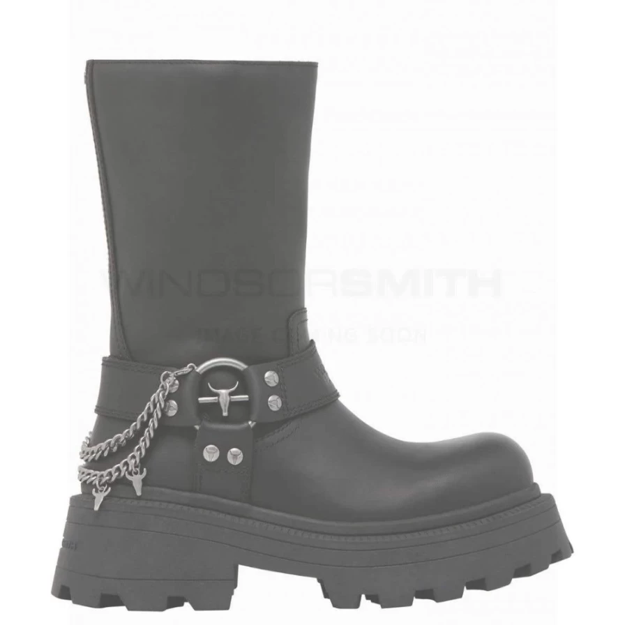 WindsorSmith Women's Black Leather Thrilling Boots