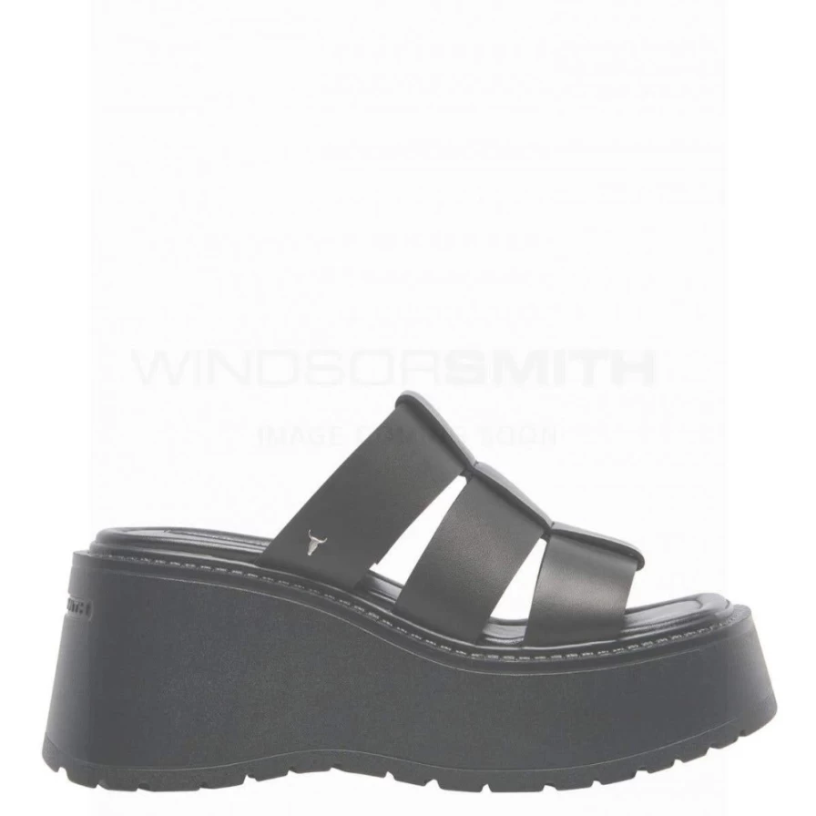 WindsorSmith Women's Capricorn Black Leather Sandals - Blk Leather