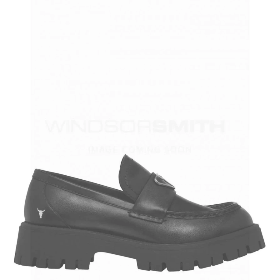 WindsorSmith Women's Black Leather Throne Shoes - Elegant Blk Leather Footwear