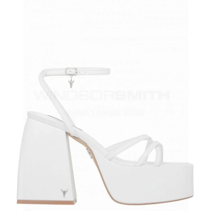 WindsorSmith Women's Black Leather Heaven White Heel Shoes