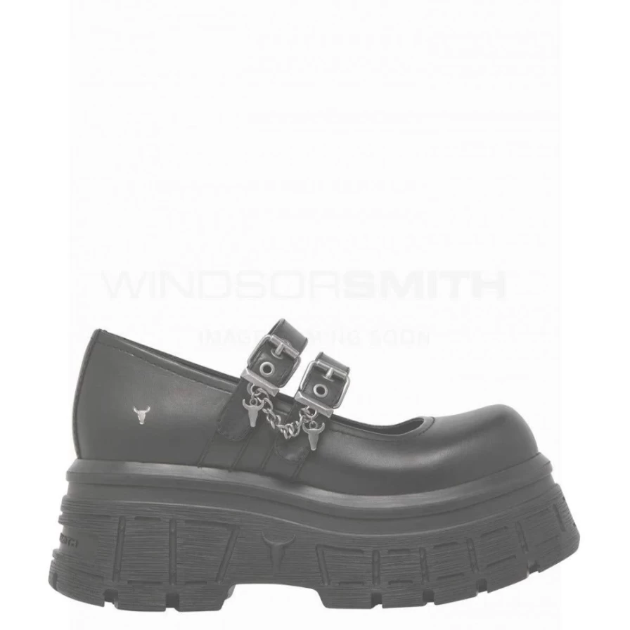 Windsor Smith Women's Scary Black Leather Boots Blk Leather