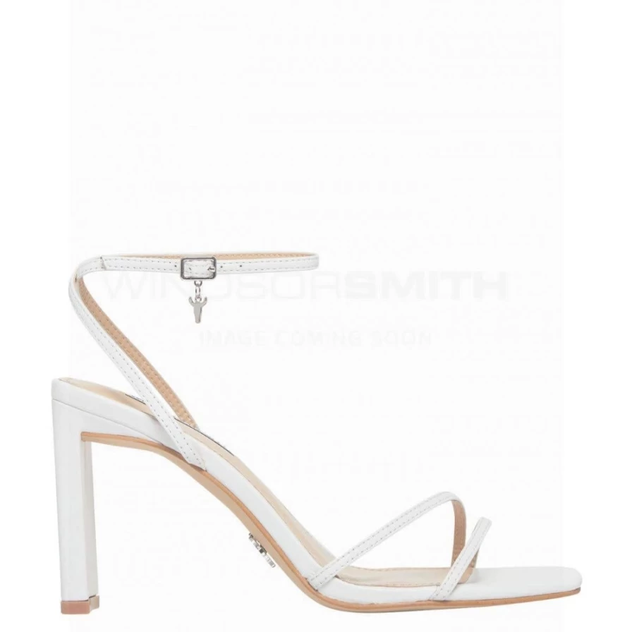 WindsorSmith Women's Callie Nude Leather Heels - White Leather Pump Shoes