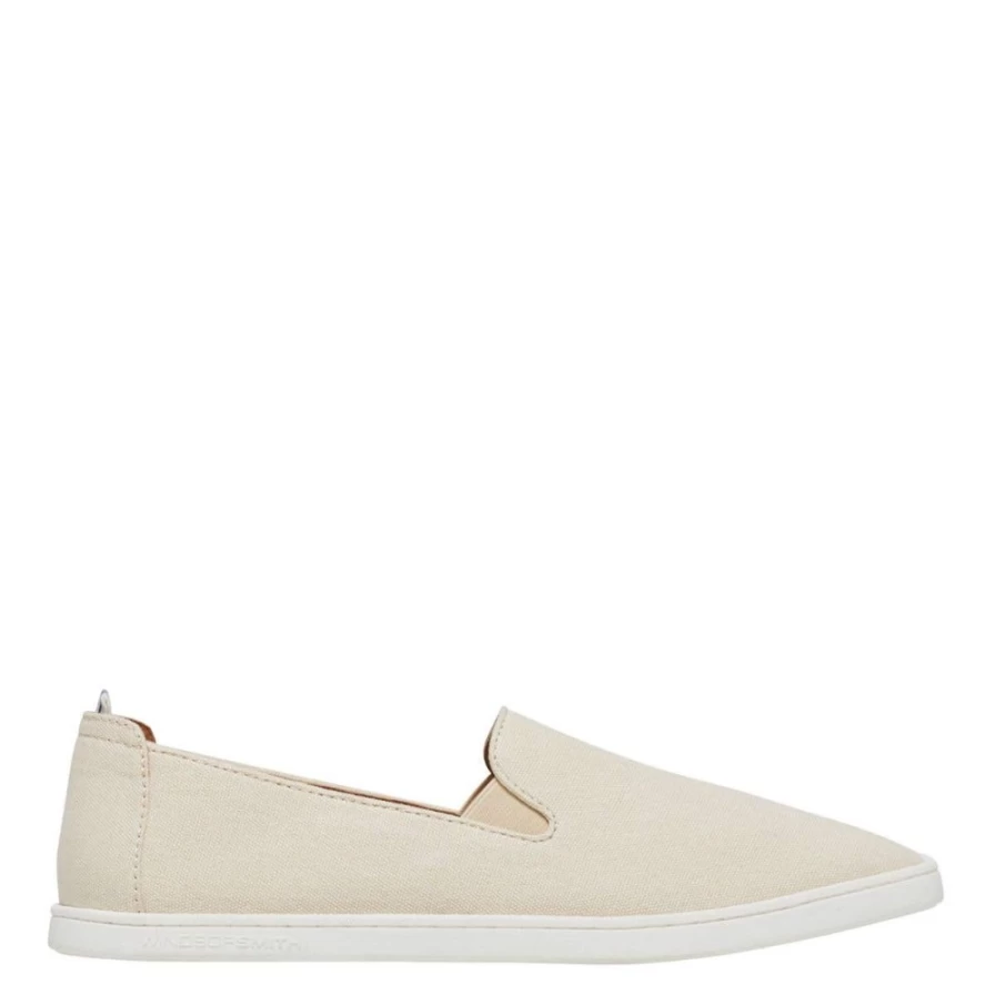 WindsorSmith Men's Shane Natural Canvas Shoes in Black Canvas/Off White - Casual Leather Sneakers