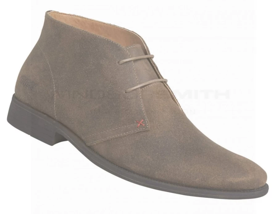 WindsorSmith Men's Harvard Taupe Oil Suede Boots in Black Oil Suede