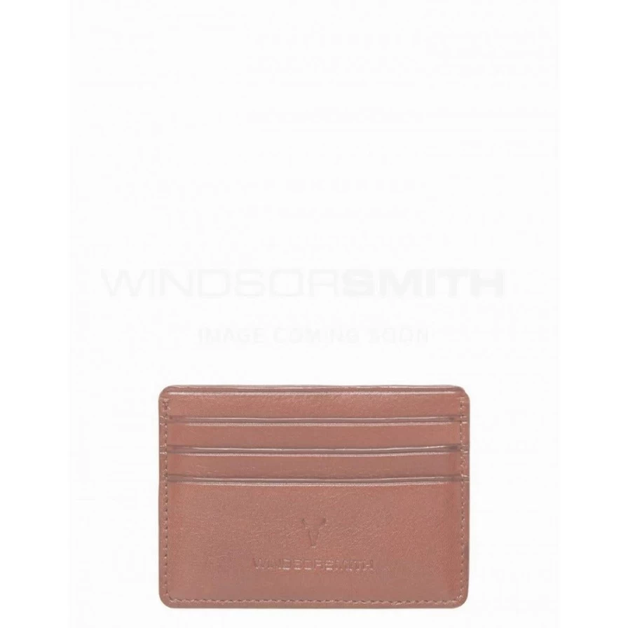 WindsorSmith Men's Leather Card Holder in Tan - Slim RFID Blocking Wallet for Everyday Carry